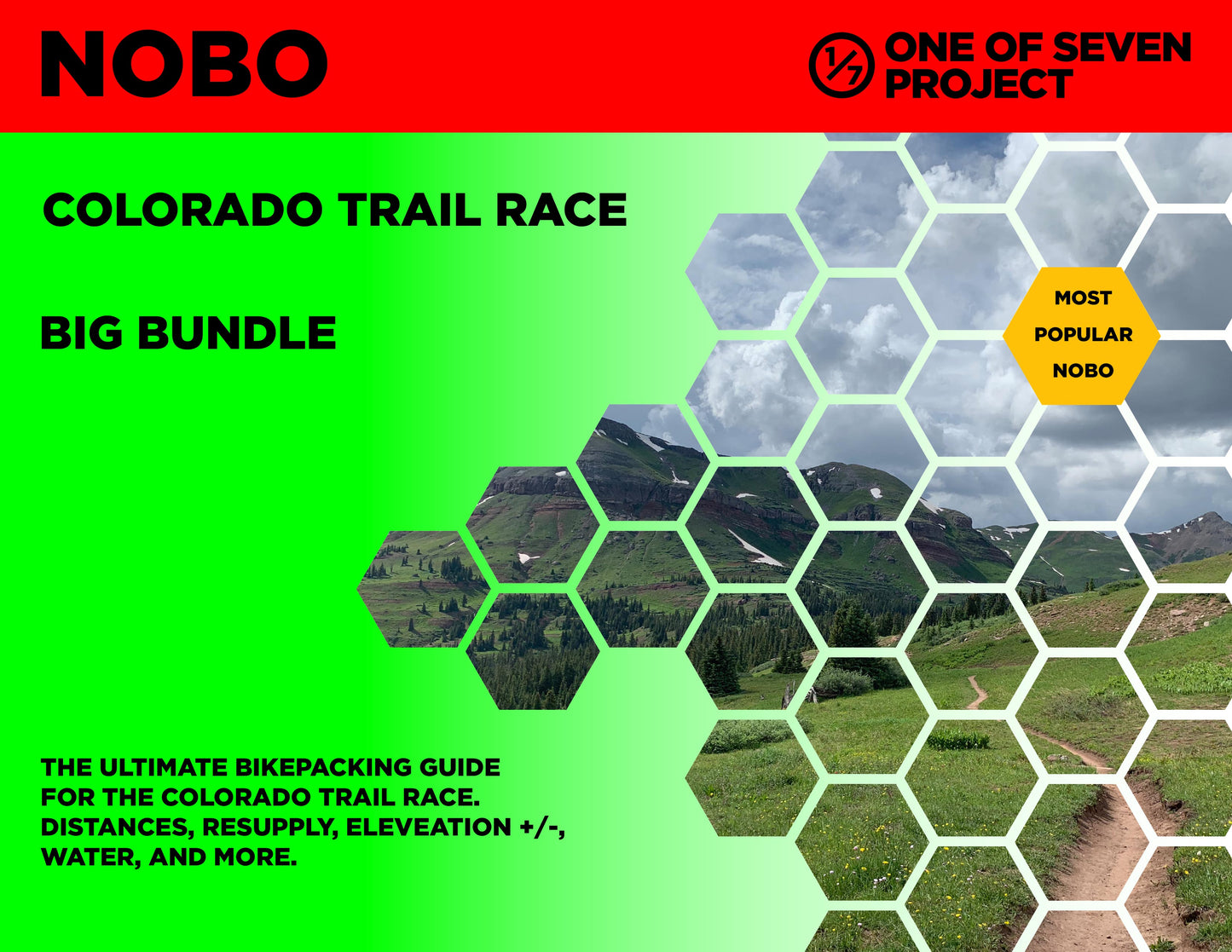 Cover art for the 2025 Colorado Trail Race (CTR) NOBO Big Bundle, offering comprehensive resources for northbound bikepackers.