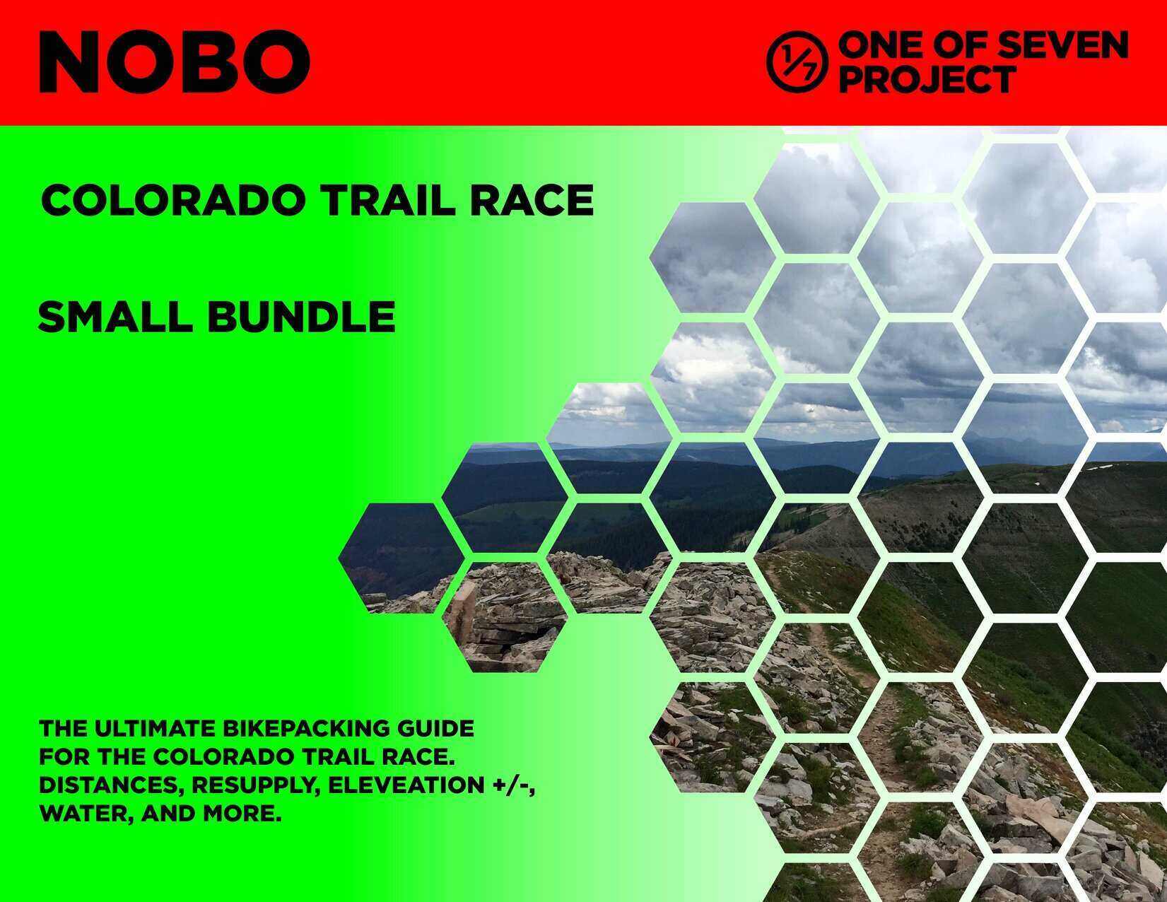 Cover art for the 2025 Colorado Trail Race (CTR) NOBO Small Bundle, offering comprehensive resources for northbound bikepackers.