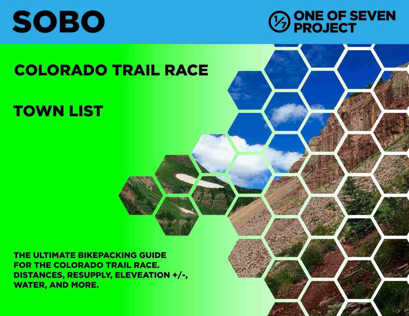 Cover art for the 2025 Colorado Trail Race (CTR) Town List, detailing resupply points and elevation data.