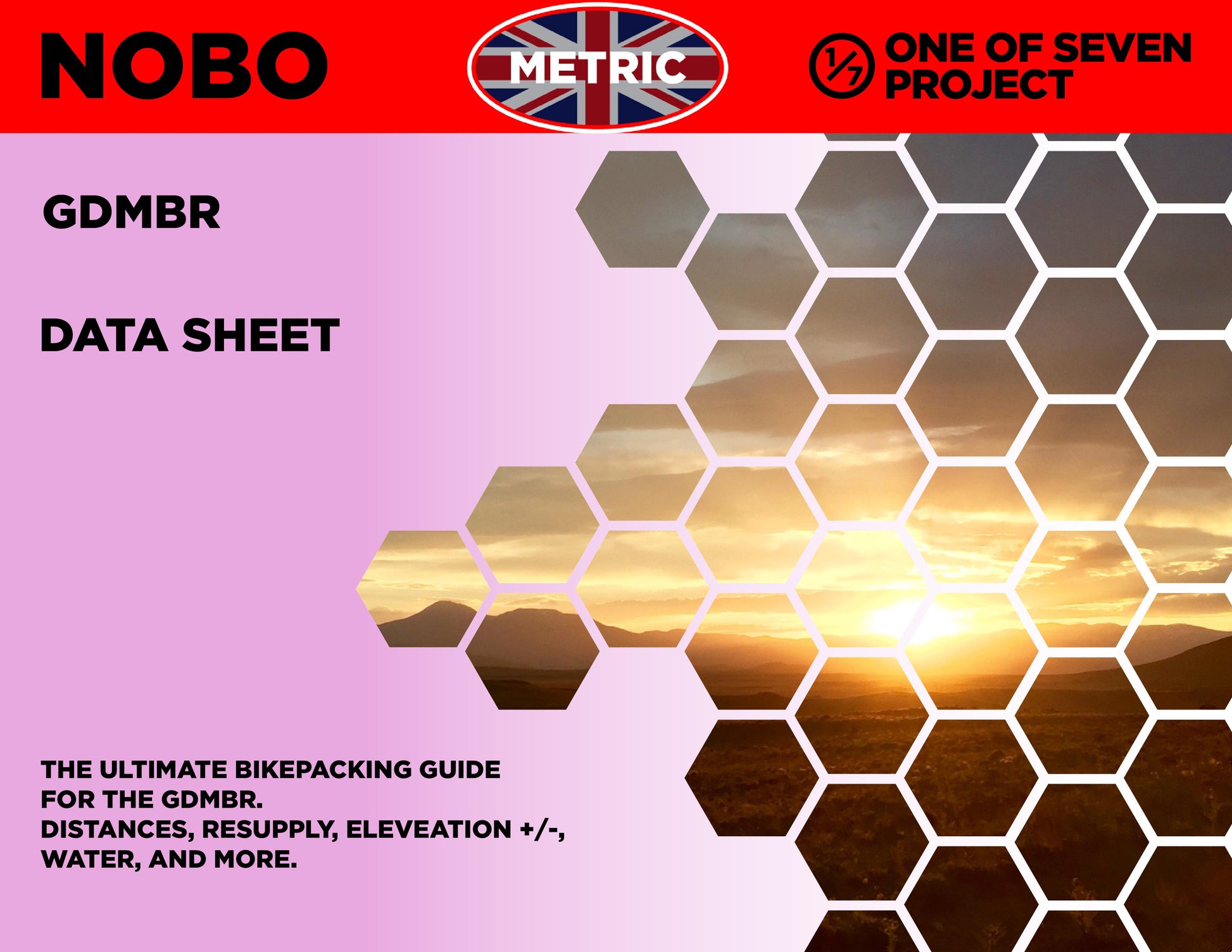 Cover art for the 2025 Great Divide Mountain Bike Route (GDMBR) NOBO Metric Data Sheet, created for northbound bikepackers.