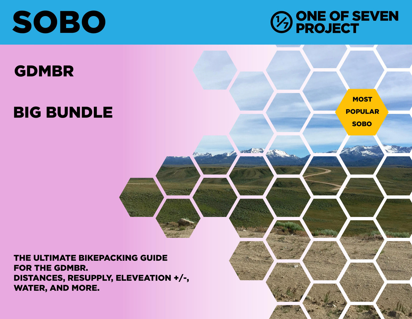 Cover art for the 2025 Great Divide Mountain Bike Route (GDMBR) SOBO Big Bundle, featuring comprehensive resources for bikepacking.