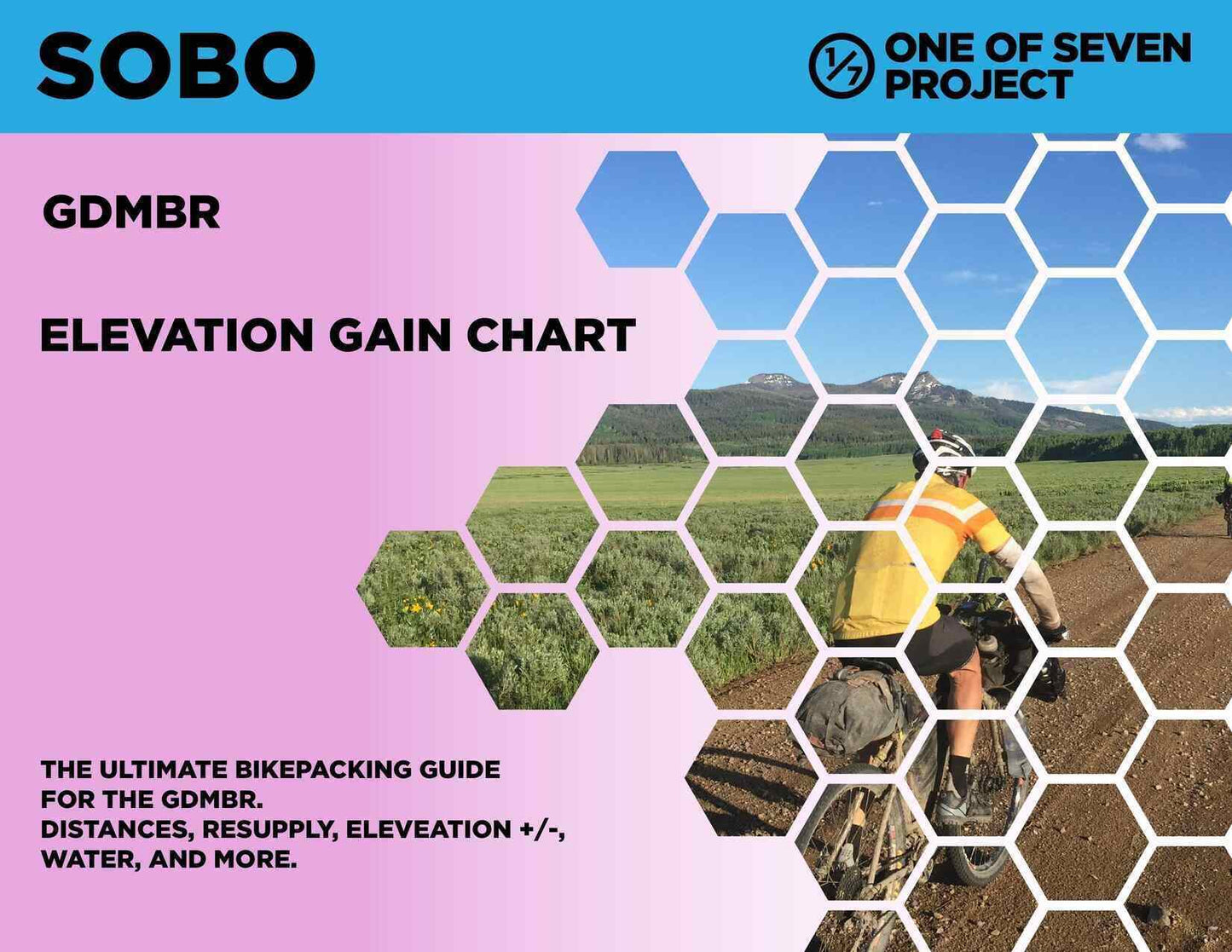 Cover art for the 2025 Great Divide Mountain Bike Route (GDMBR) SOBO Elevation Gain Chart, highlighting climbing data.