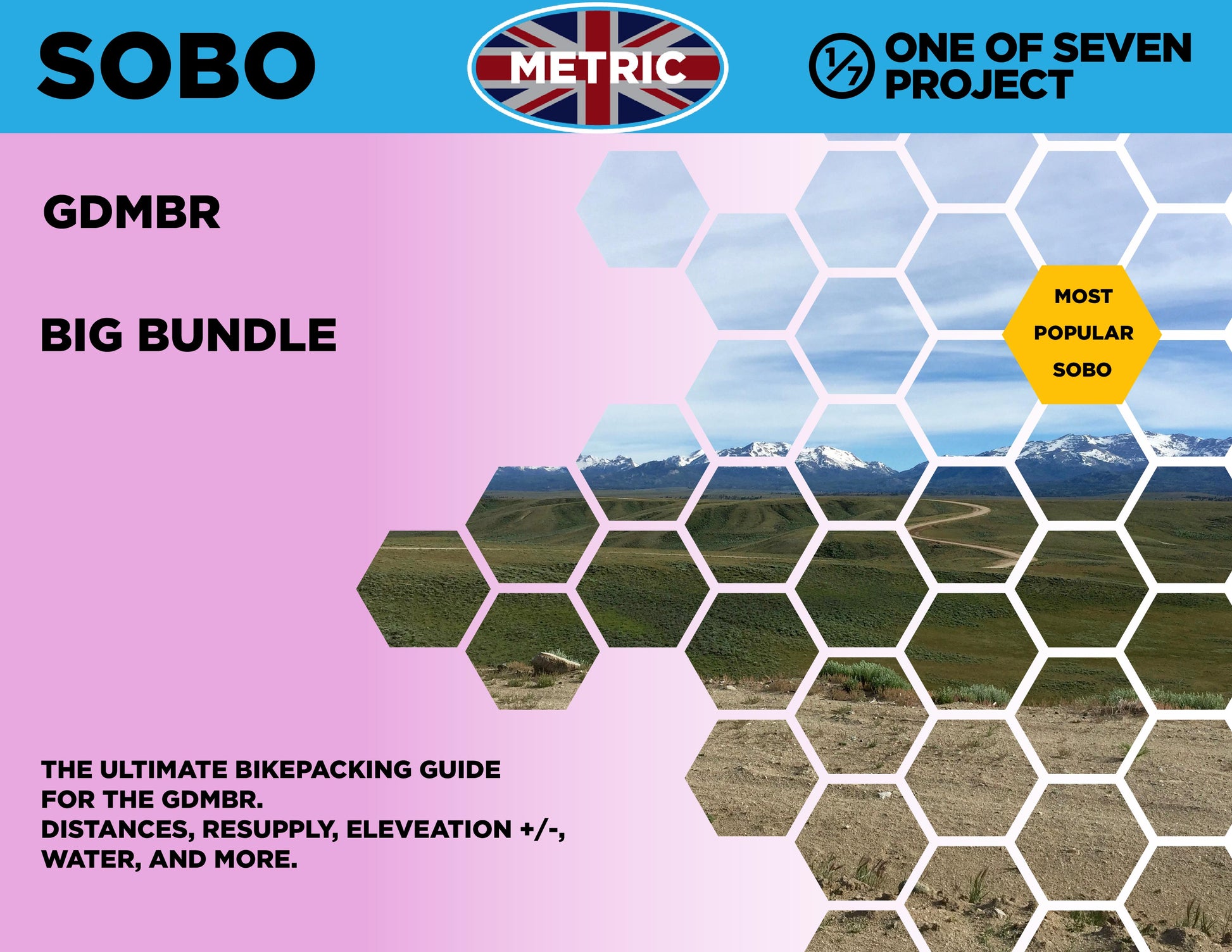 Cover art for the 2025 Great Divide Mountain Bike Route (GDMBR) SOBO Metric Big Bundle, providing essential planning tools.