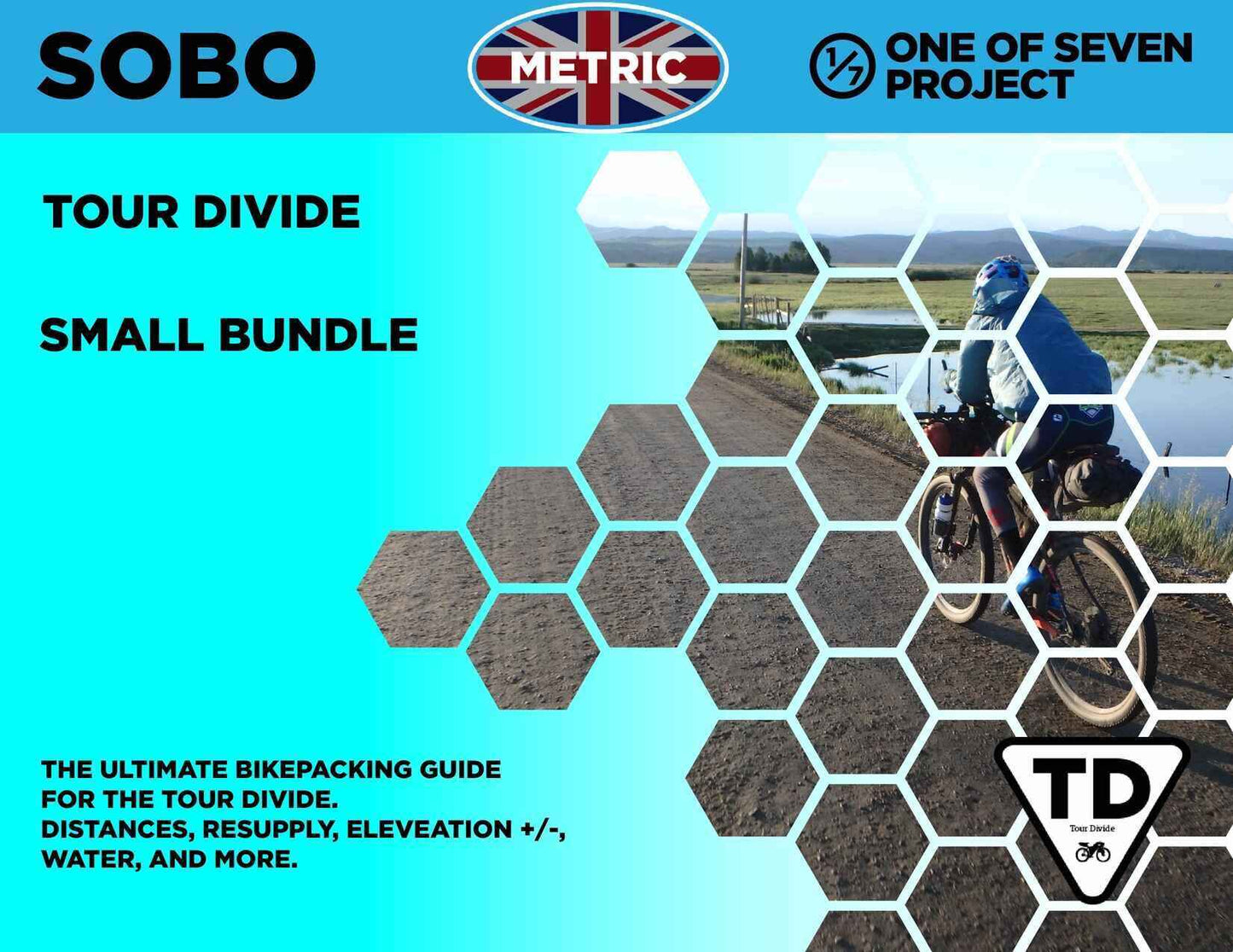 Cover art for the 2025 Tour Divide Metric SOBO Planning Aids Small Bundle, providing essential resources in metric units.