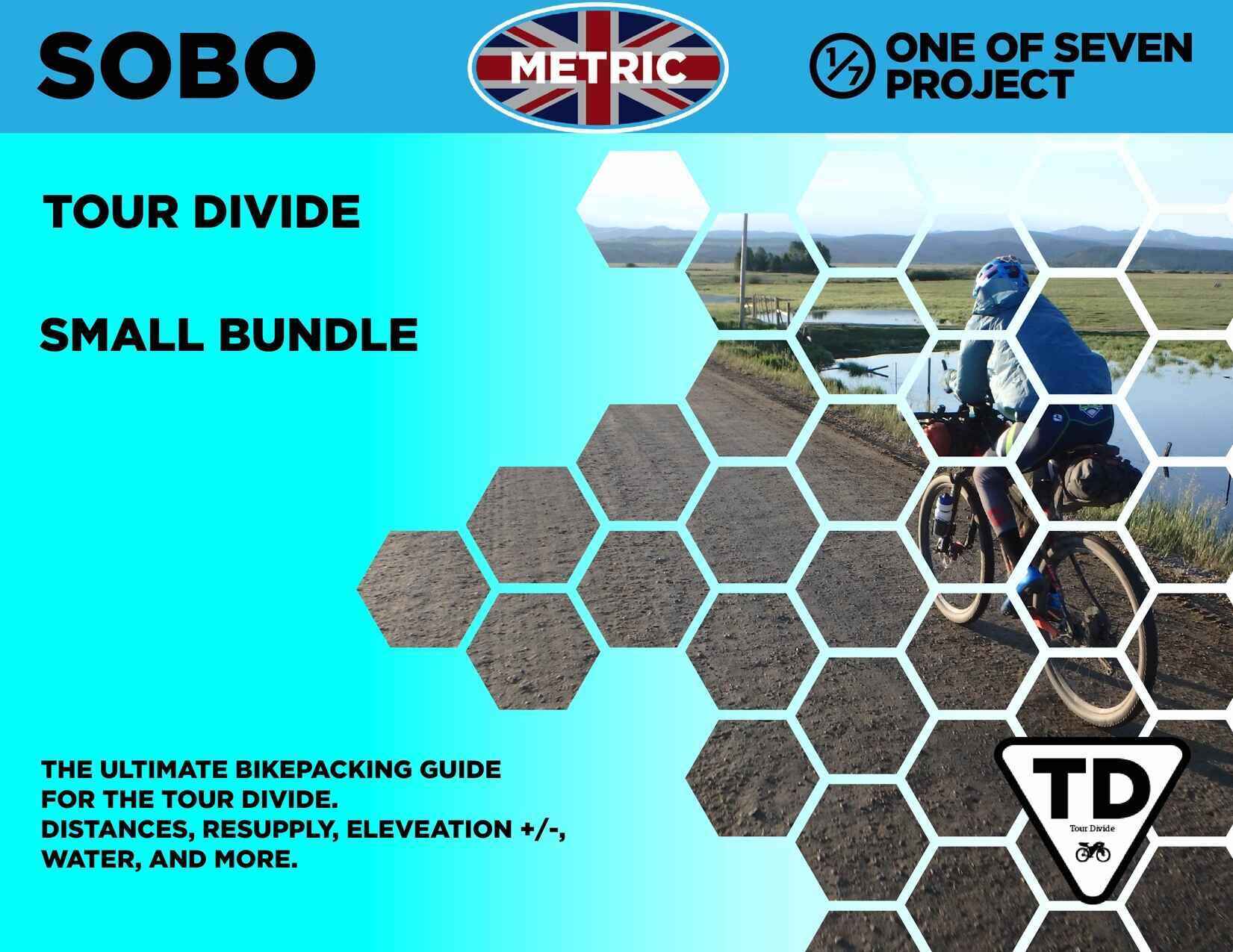 Cover art for the 2025 Tour Divide Metric SOBO Planning Aids Small Bundle, providing essential resources in metric units.