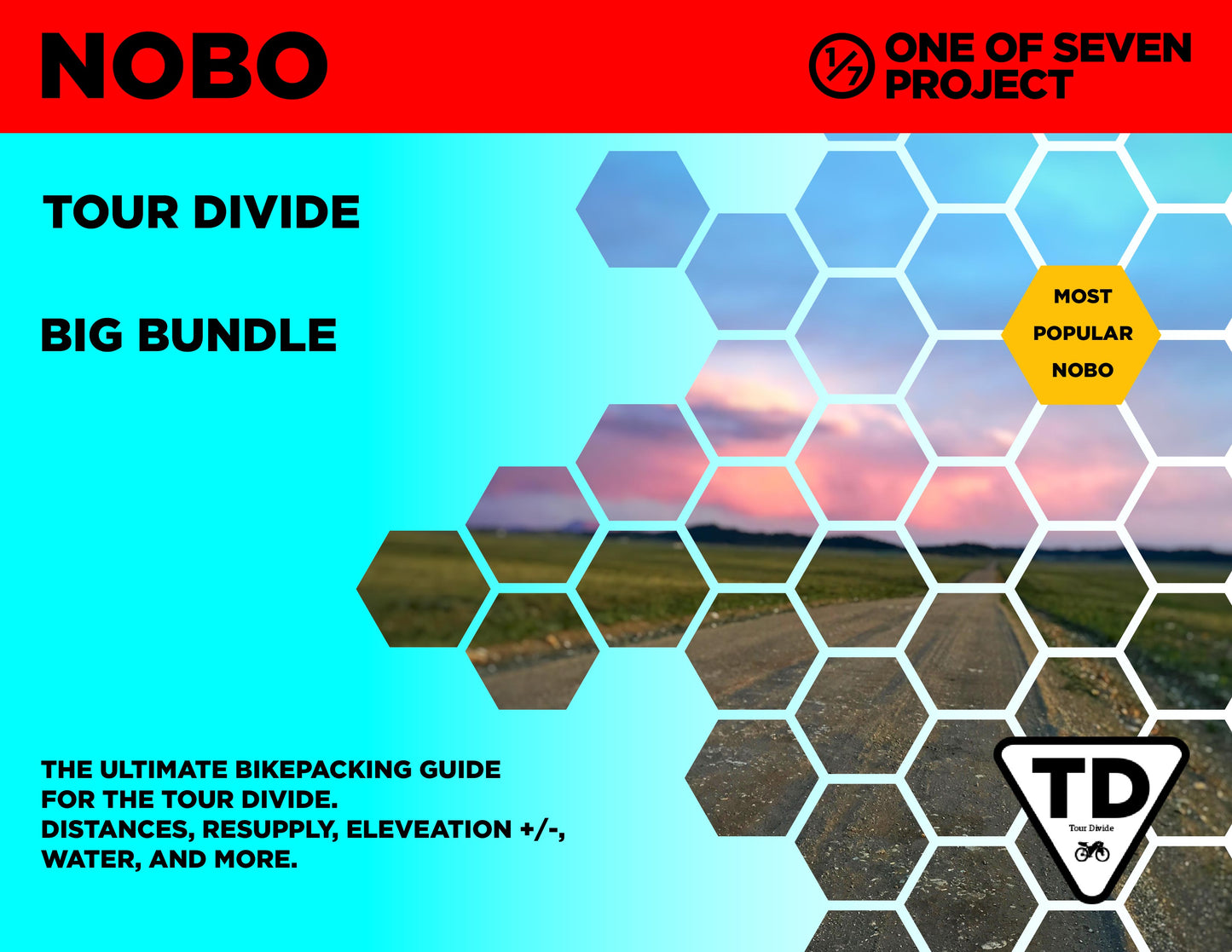 Cover art for the 2025 Tour Divide NOBO Planning Aids Big Bundle, featuring comprehensive tools for northbound riders.