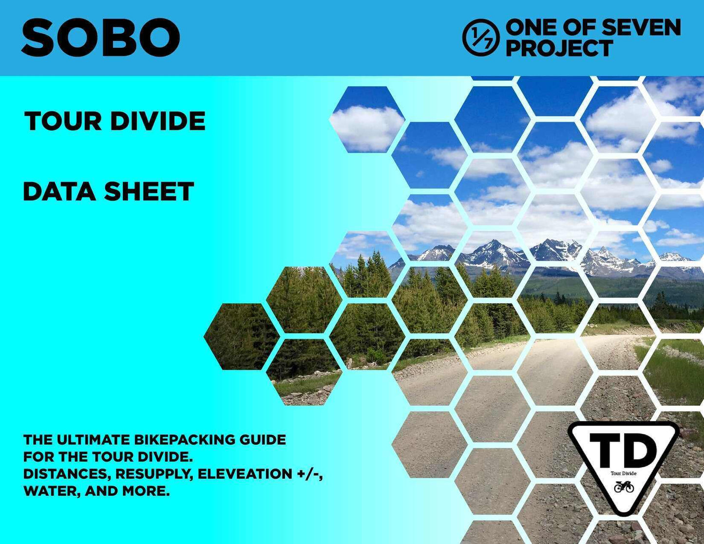 Cover art for the 2025 Tour Divide SOBO Planning Aids Data Sheet featuring essential details for southbound bikepackers.