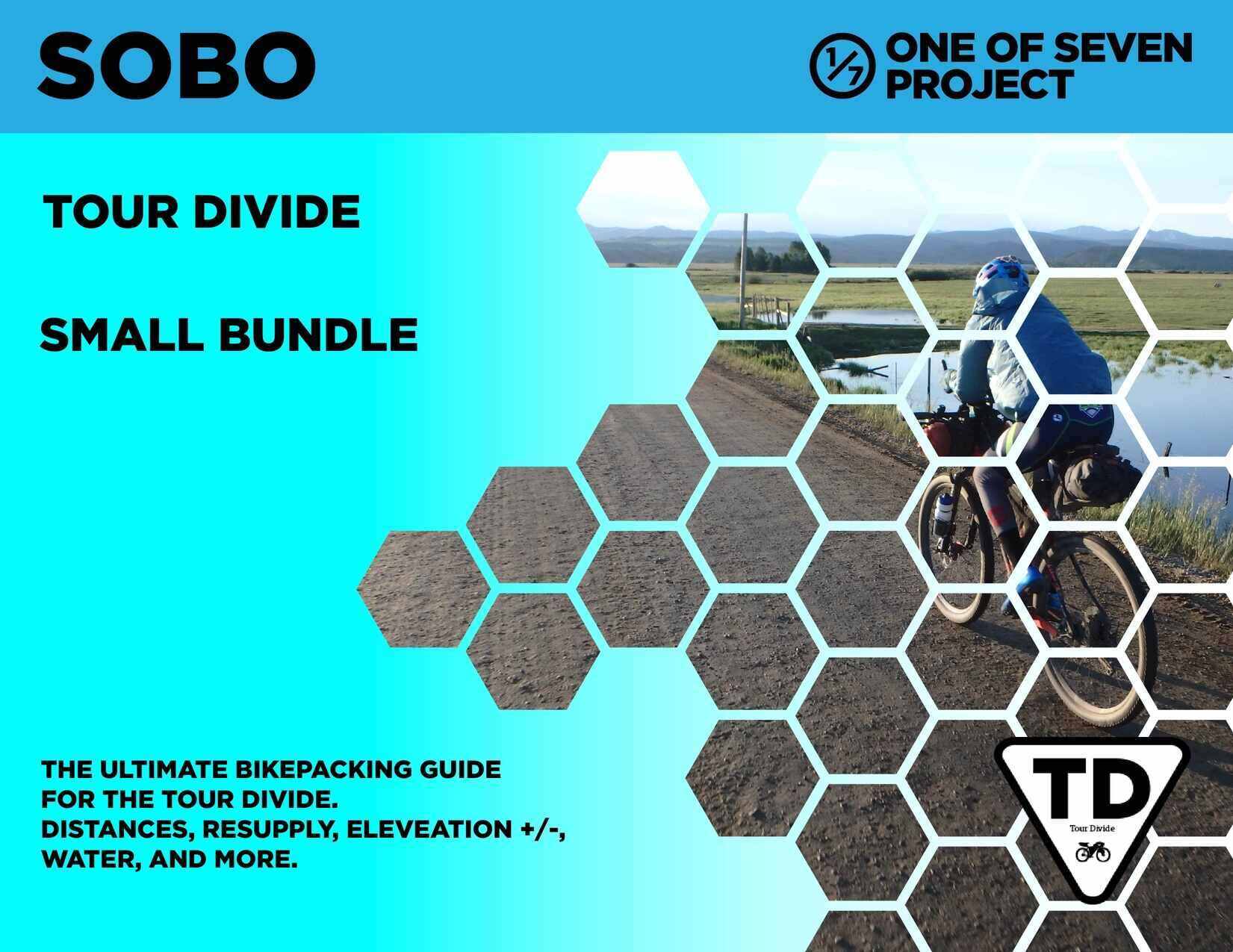 Cover art for the 2025 Tour Divide SOBO Planning Aids Small Bundle, including key bikepacking resources.