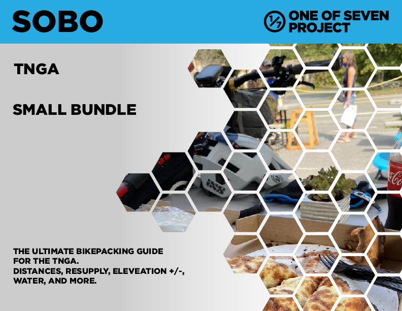 Cover art for the 2025 Trans North Georgia Adventure (TNGA) SOBO Small Bundle, featuring essential planning tools for bikepacking.