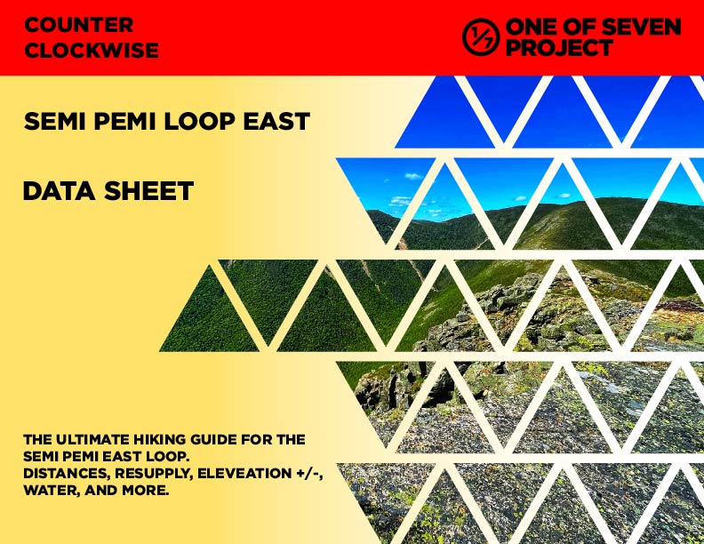 SEMI-PEMI LOOP EAST (counter-clockwise) Data Sheet - hiking, trail running, guide, planning aids
