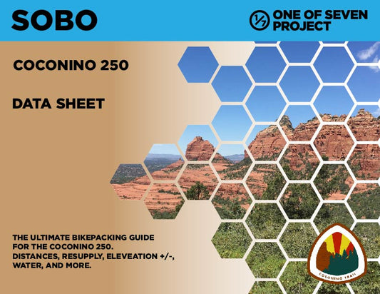 2024 Coconino 250 Data Sheet bikepacking, planning aid, guide