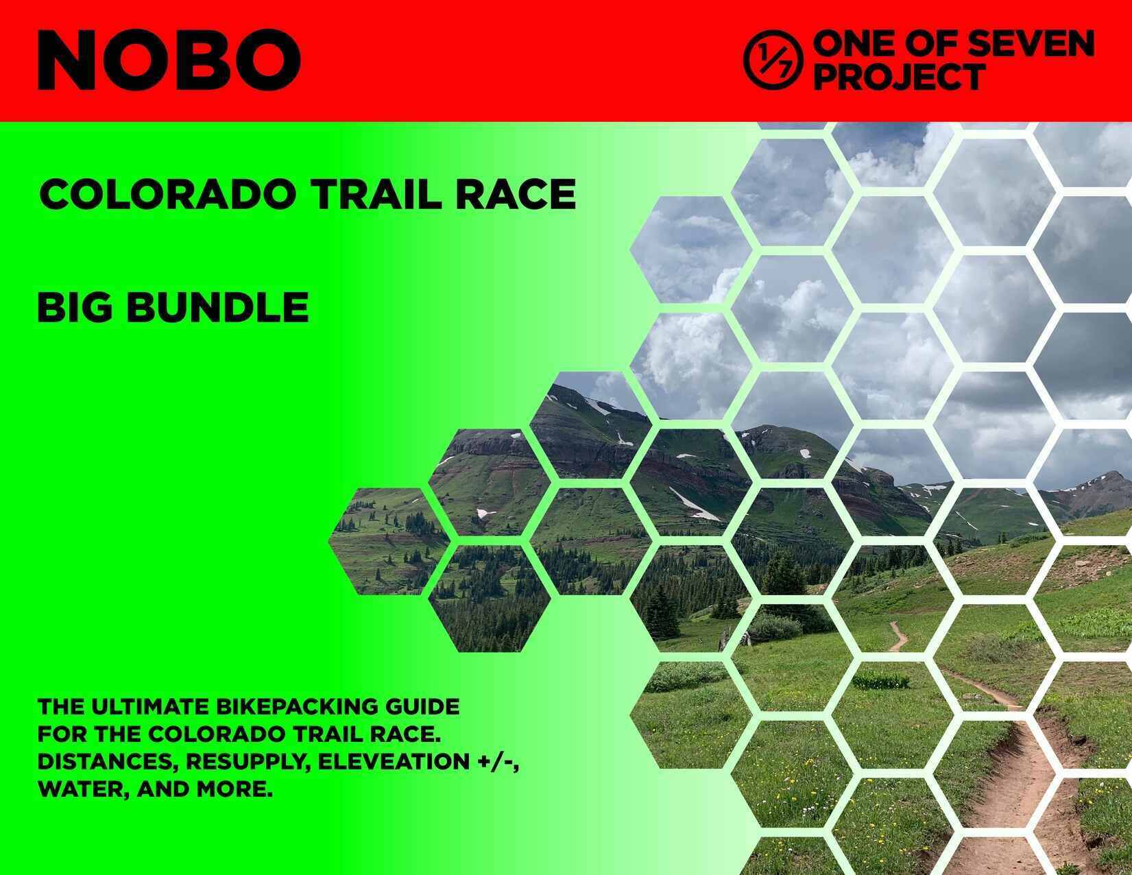 Cover art for the 2025 Colorado Trail Race (CTR) NOBO Small Bundle, featuring essential planning tools for the northbound route.