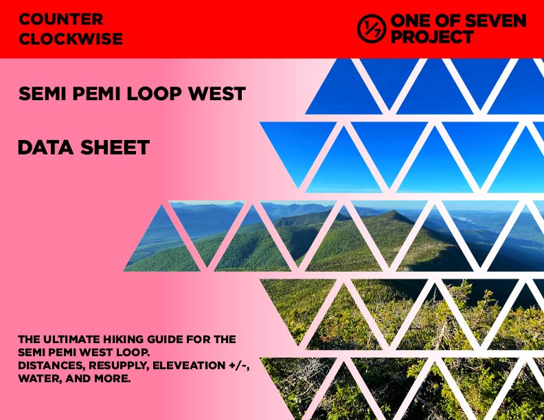 SEMI-PEMI LOOP WEST (counter-clockwise) Data Sheet - hiking, trail running, guide, planning aids