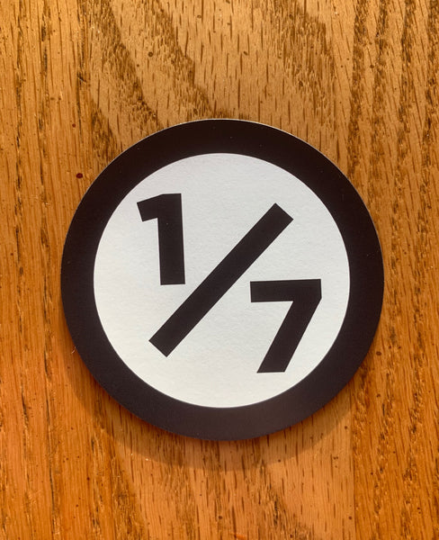 One of Seven Project - 3" Round Magnet - Black w/ white background